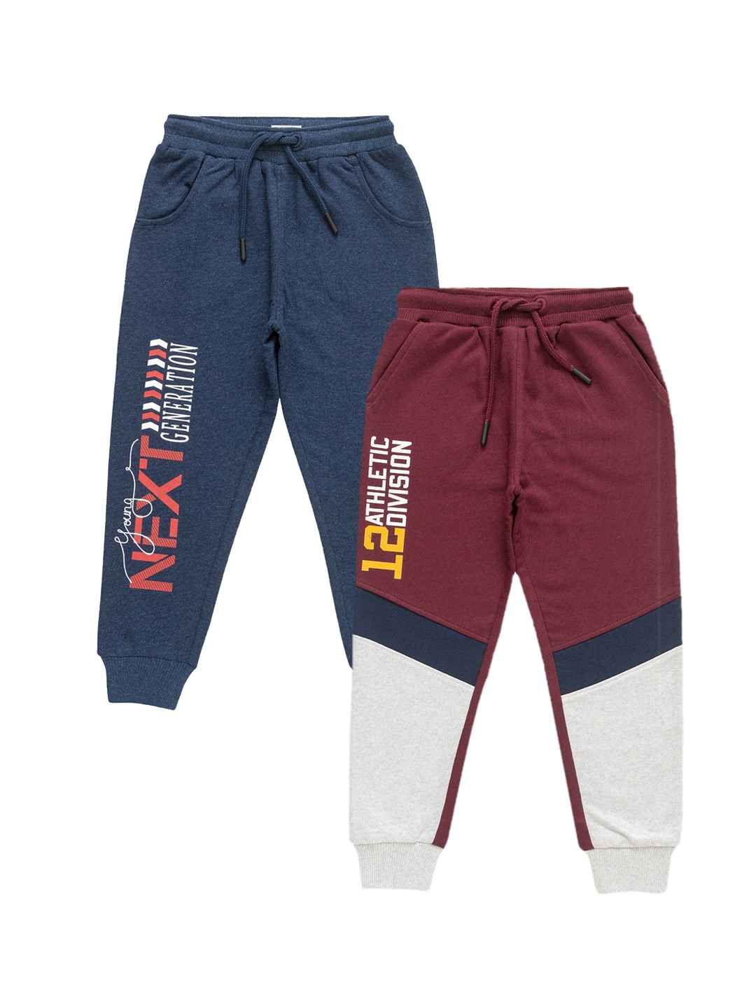 

JusCubs Boys Pack Of 2 Printed Cotton Joggers, Blue
