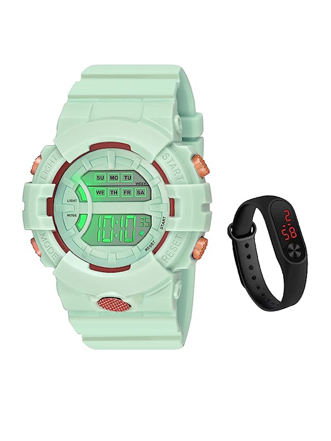 

CERO Pack Of 2 Digital Shockproof Watches C-Com-51-Sport-Green-M2