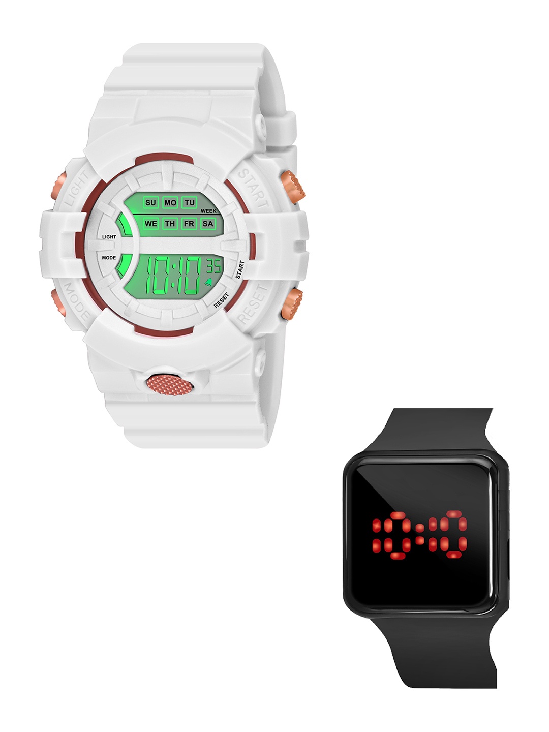 

CERO Pack Of 2 Digital Watches C-Com-51-Sport-White-LED