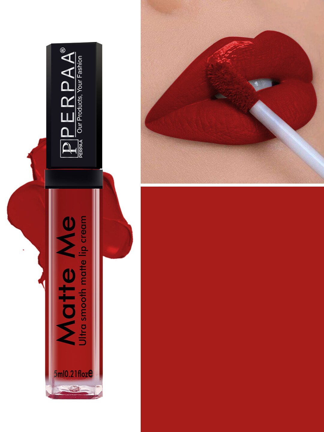 

PERPAA Matte Me Ultra Smooth One Stroke Matte Liquid Lipstick 5ml - Bright Red 122