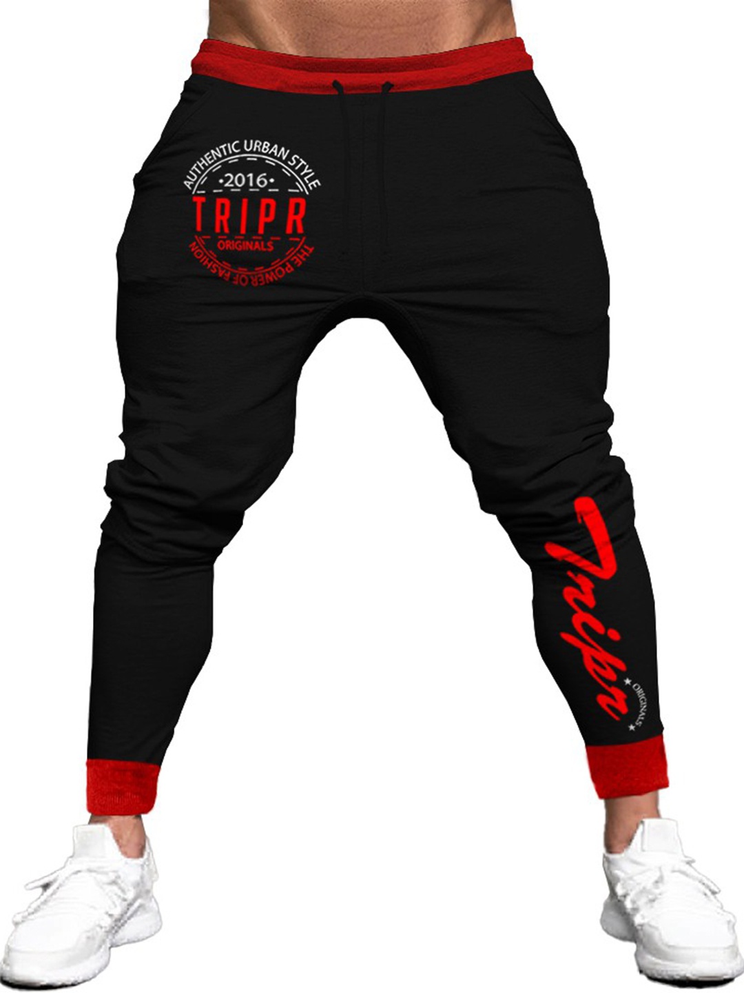 

TRIPR Men Printed Joggers, Black