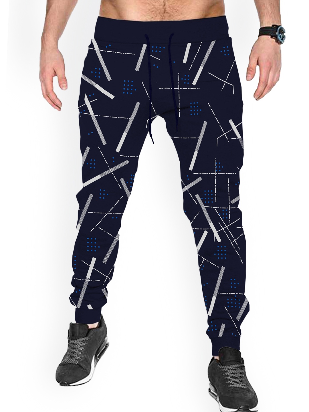 

TRIPR Men Printed Regular Fit Joggers, Navy blue