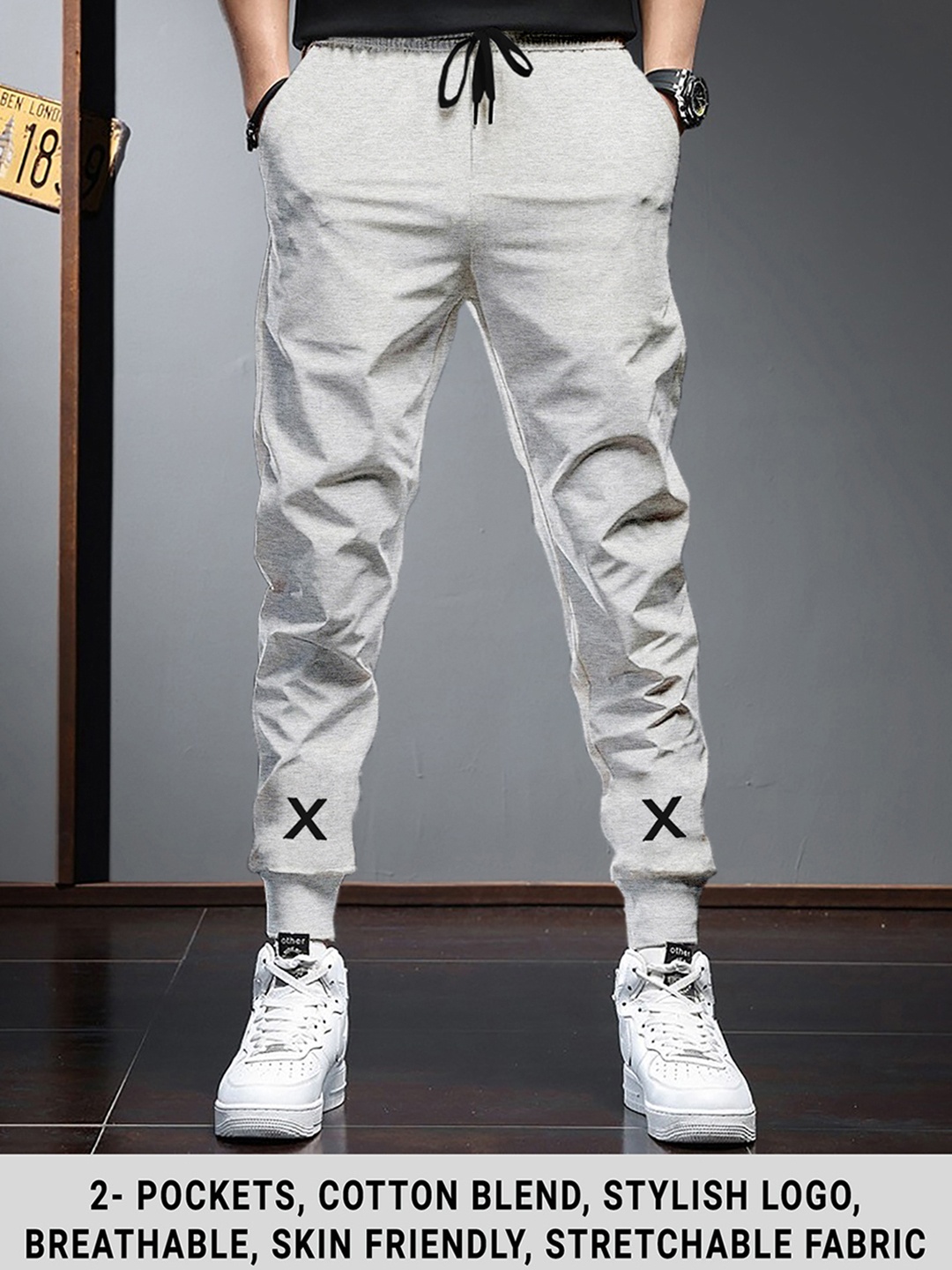 

TRIPR Men Regular Fit Mid-Rise Skin-Friendly Joggers, Grey
