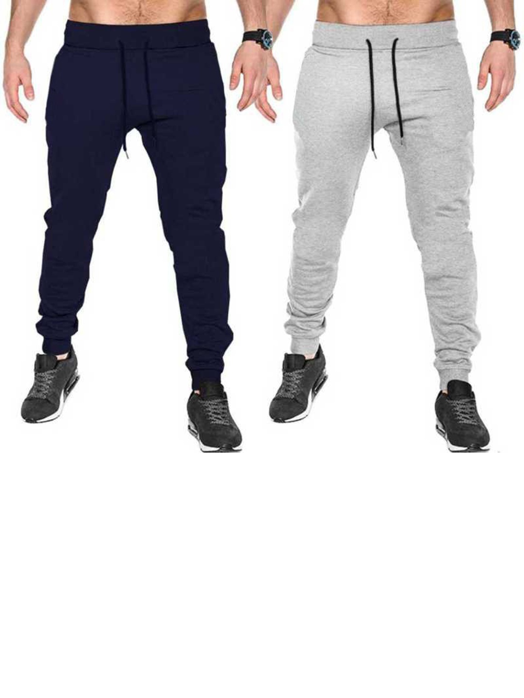 

TRIPR Men Pack Of 2 Mid-Rise Regular Fit Joggers, Navy blue