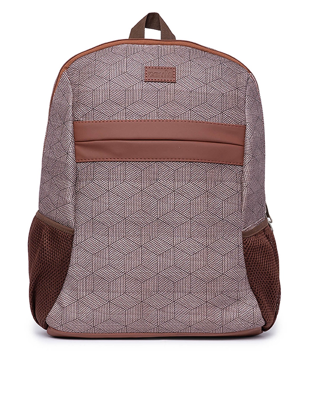 

ZOUK Men Printed Vegan Leather Backpack, Grey