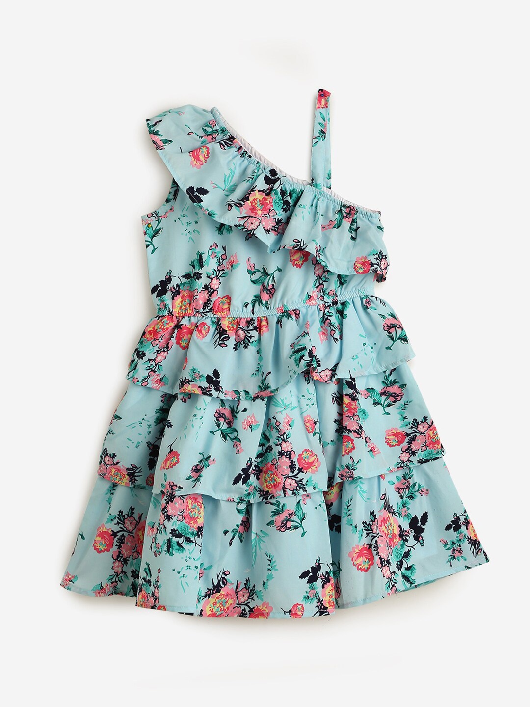 

HERE&NOW Multicoloured Floral Print Crepe Fit & Flare Dress, Multi