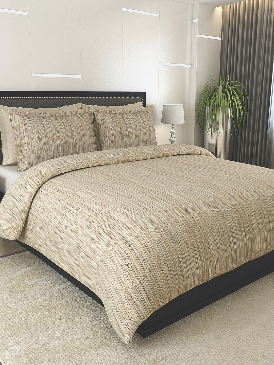 

GM Cream-Coloured & Brown AC Room Cotton 150 GSM Double Bed Comforter
