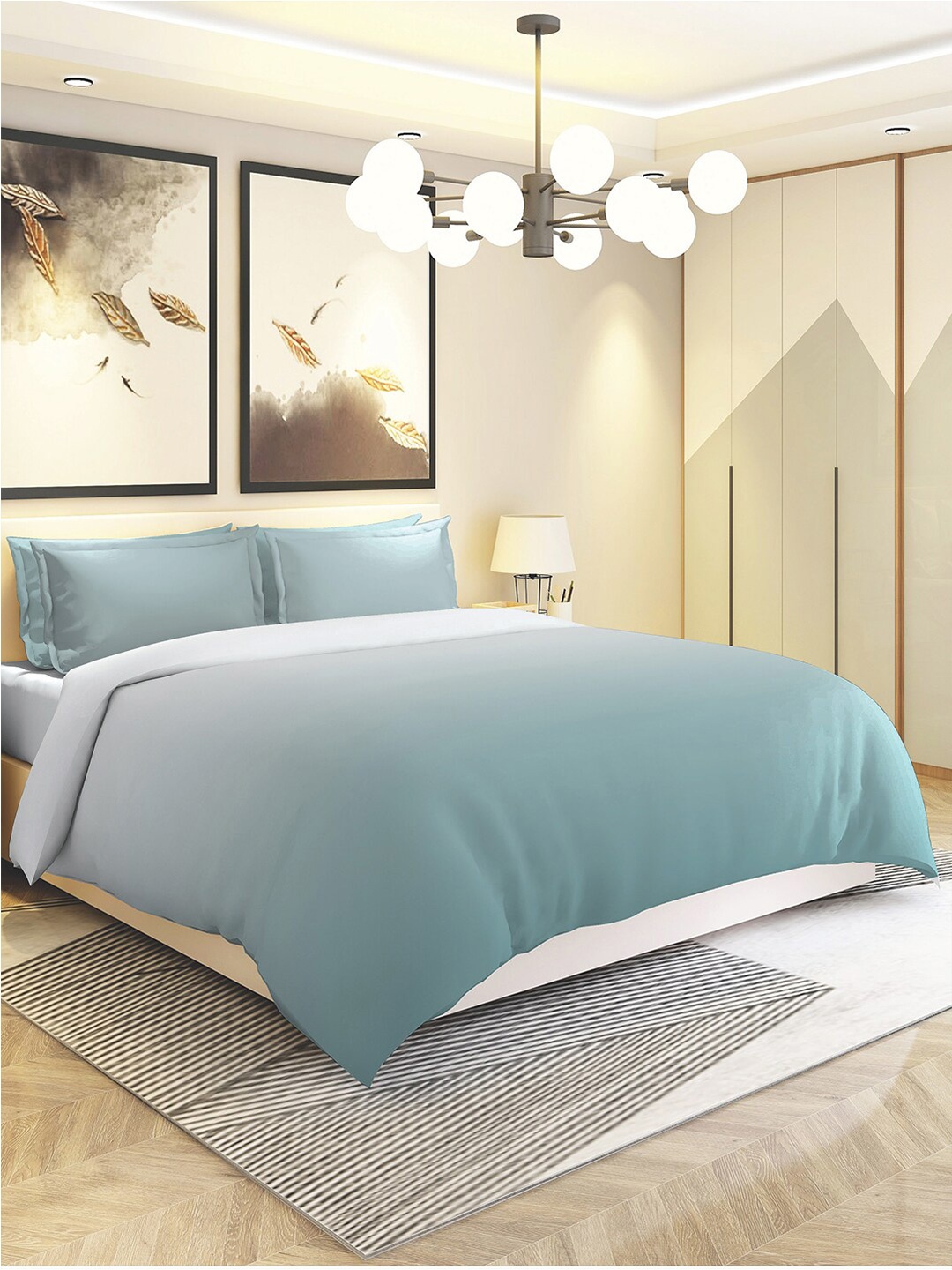 

GM Blue & White AC Room Cotton 150 GSM Double Bed Comforter
