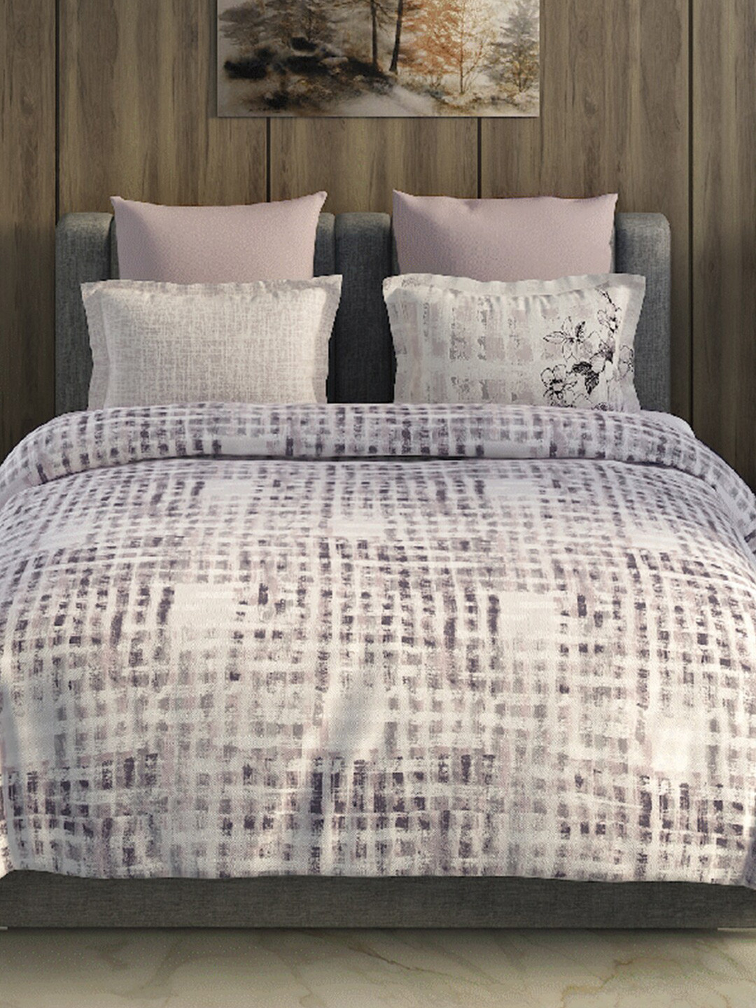 

GM White & Purple AC Room Cotton 150 GSM Double Bed Comforter