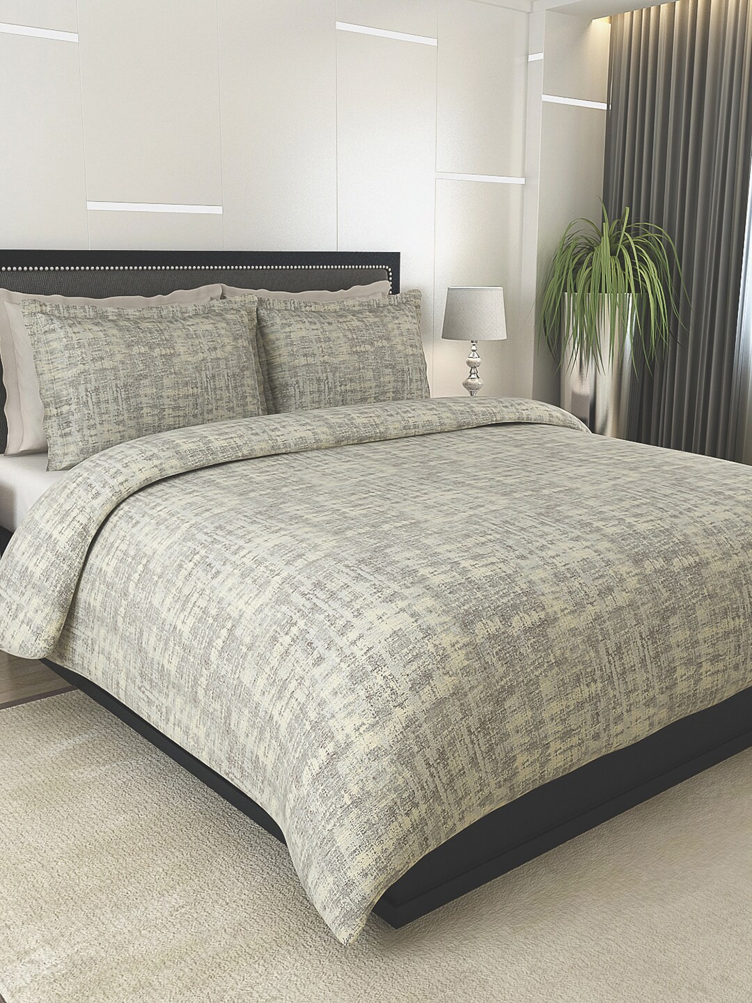 

GM Grey & Beige Printed AC Room 150 GSM Double Bed Comforter