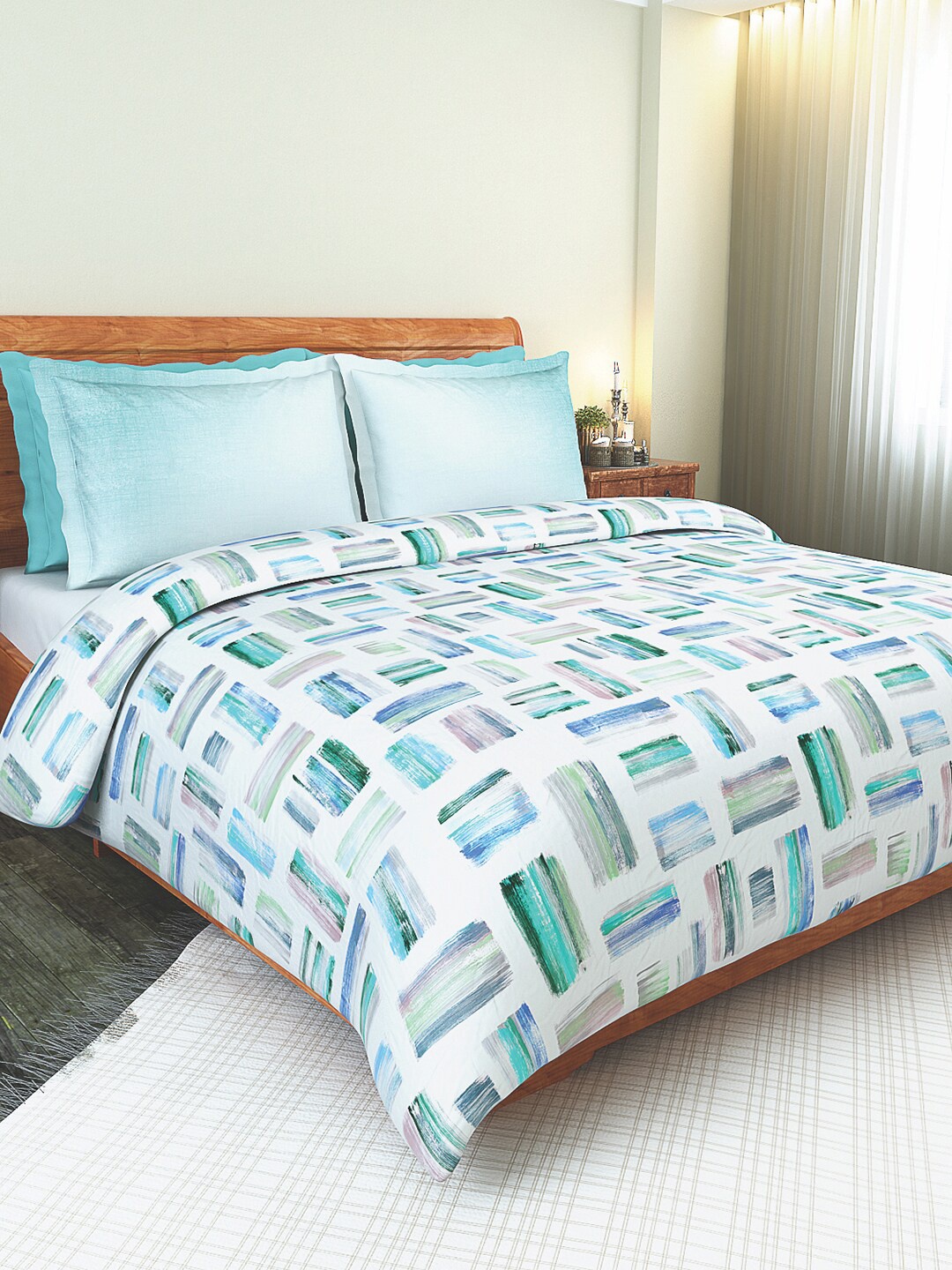 

GM Blue & White AC Room 150 GSM Single Bed Comforter