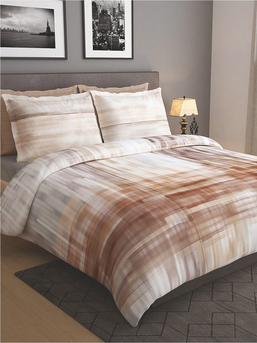 

GM Brown & Beige Printed AC Room 150 GSM Double Bed Comforter