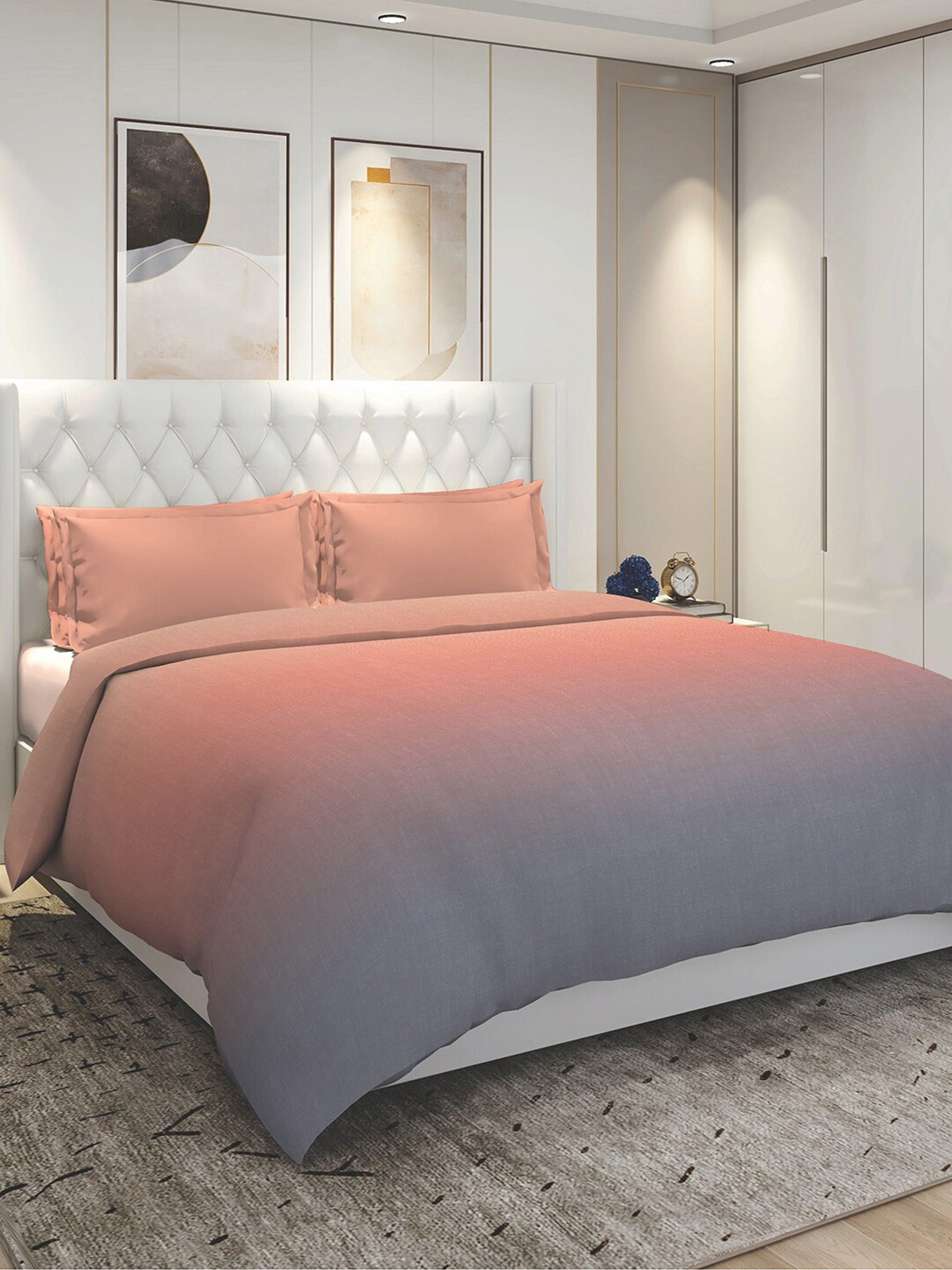 

GM Coral & Grey Printed AC Room 150 GSM Double Bed Comforter