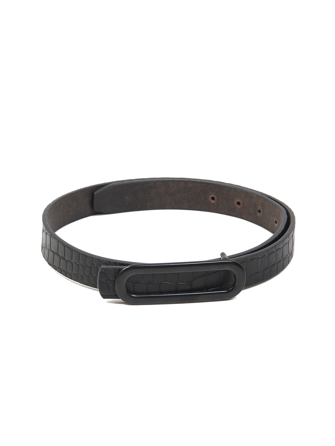 

Calvadoss Girls Textured Leather Belt, Black