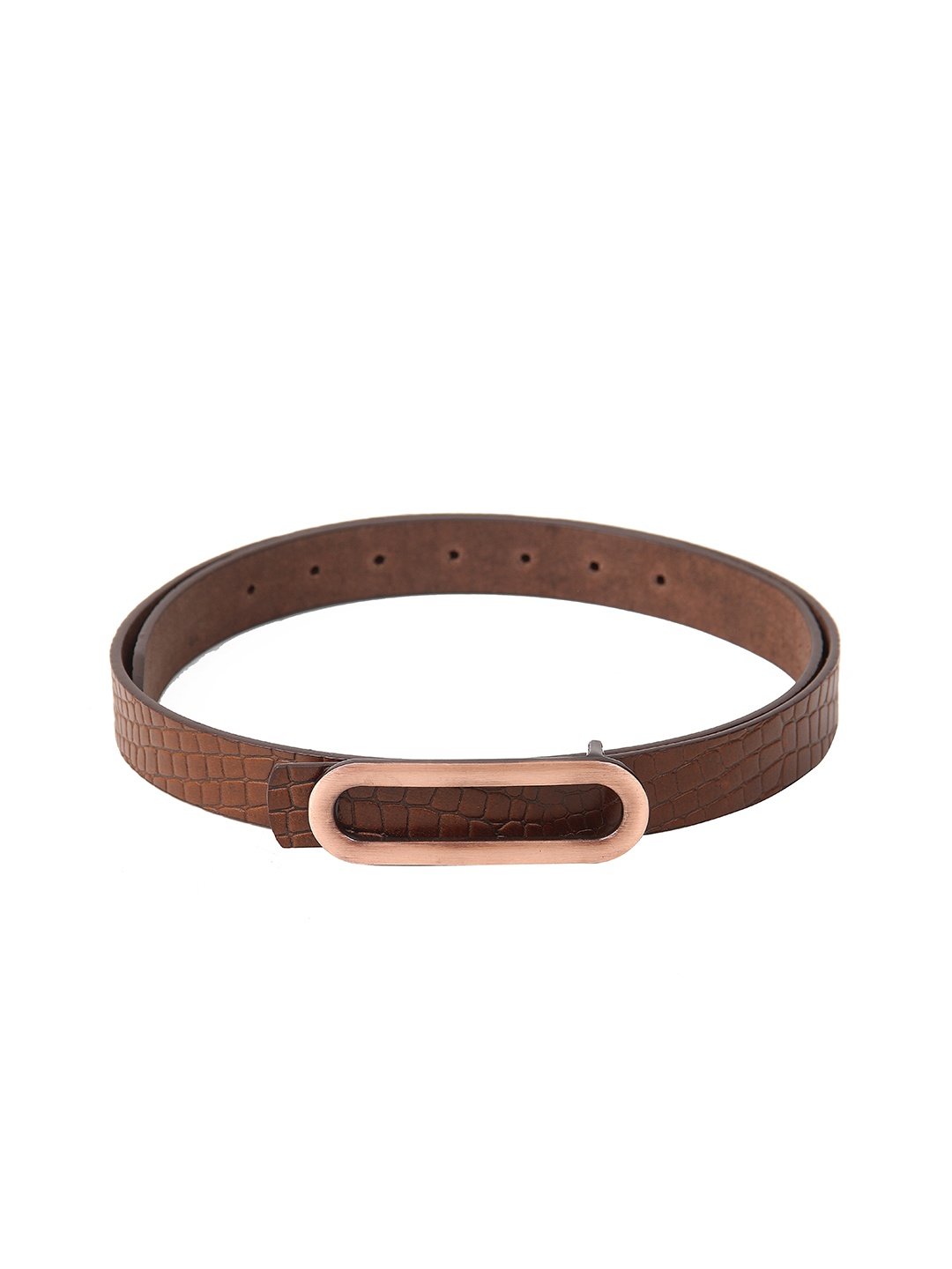 

Calvadoss Girls Textured Leather Belt, Brown