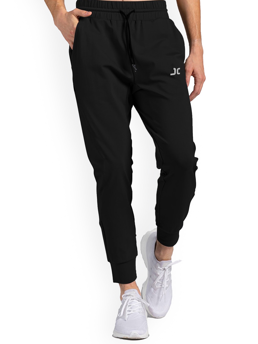 

JUMPCUTS Men Printed Slim Fit Sports Joggers, Black