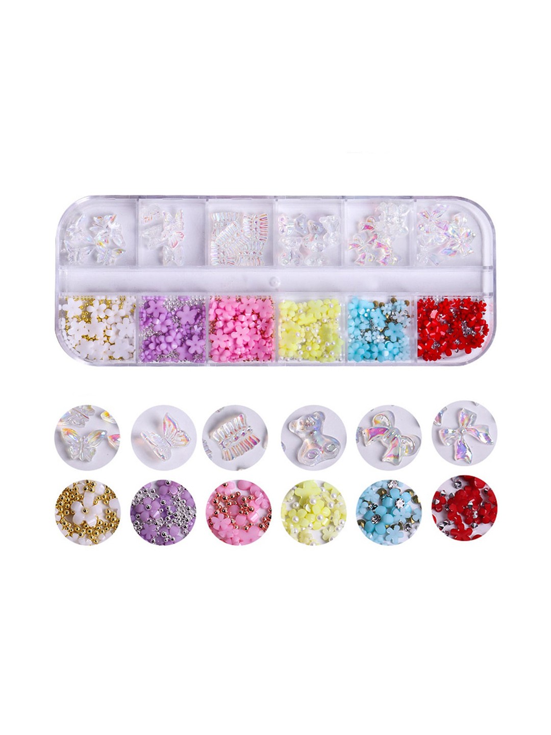 

S.A.V.I. DIY Manicure 12 Gird 3D Aurora Nail Arts, Pink