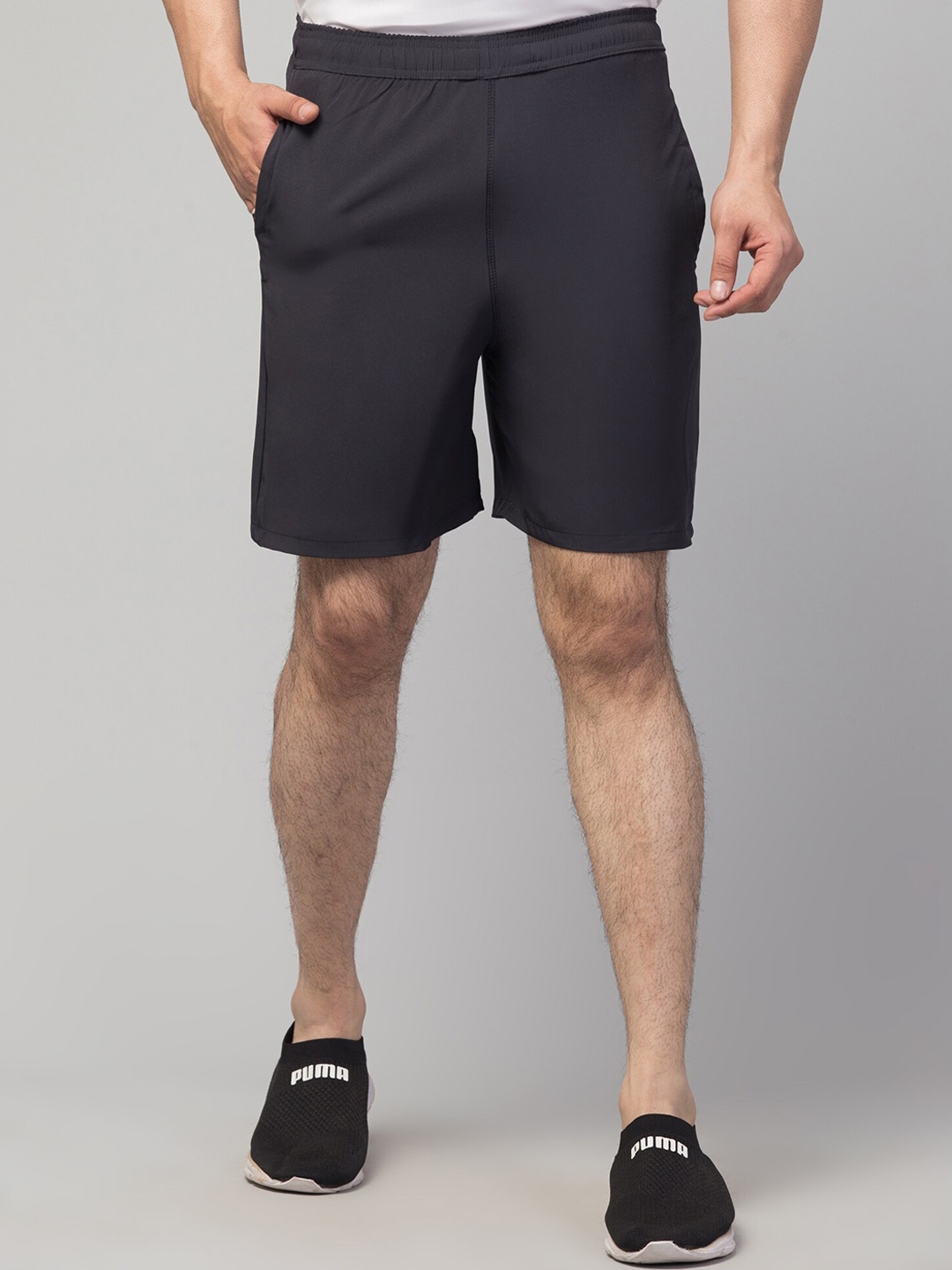 

Apraa & Parma Men Mid-Rise E-Dry Technology Sports Shorts, Black