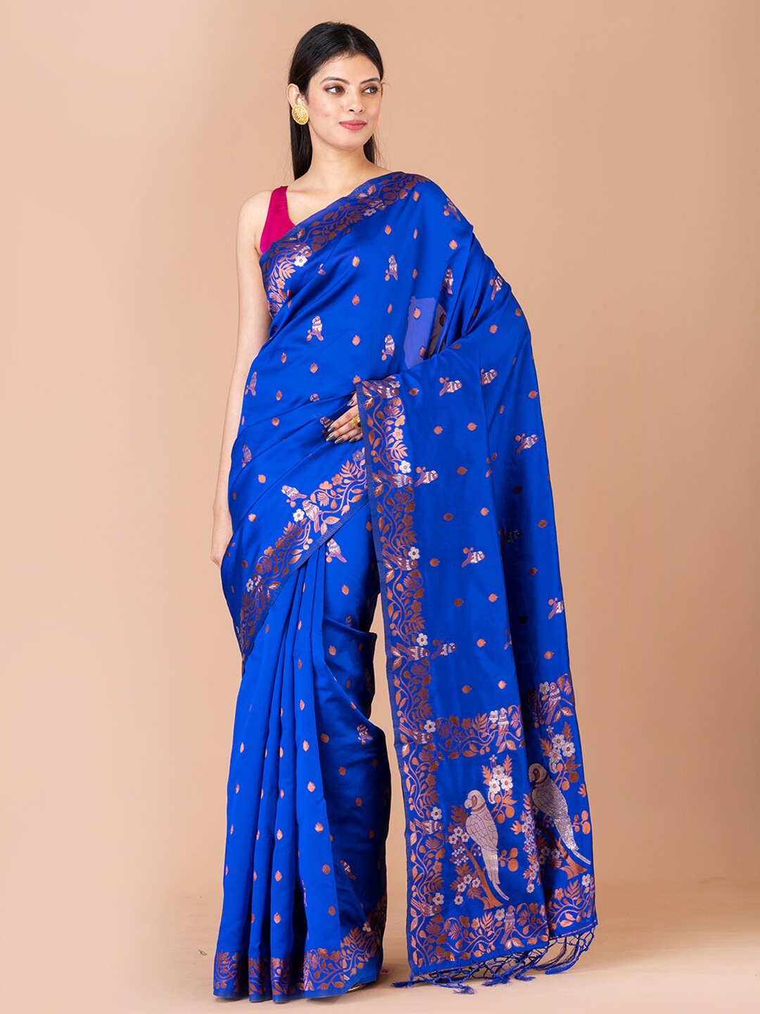 

Laa Calcutta Ethnic Woven Design Zari Banarasi Saree, Blue