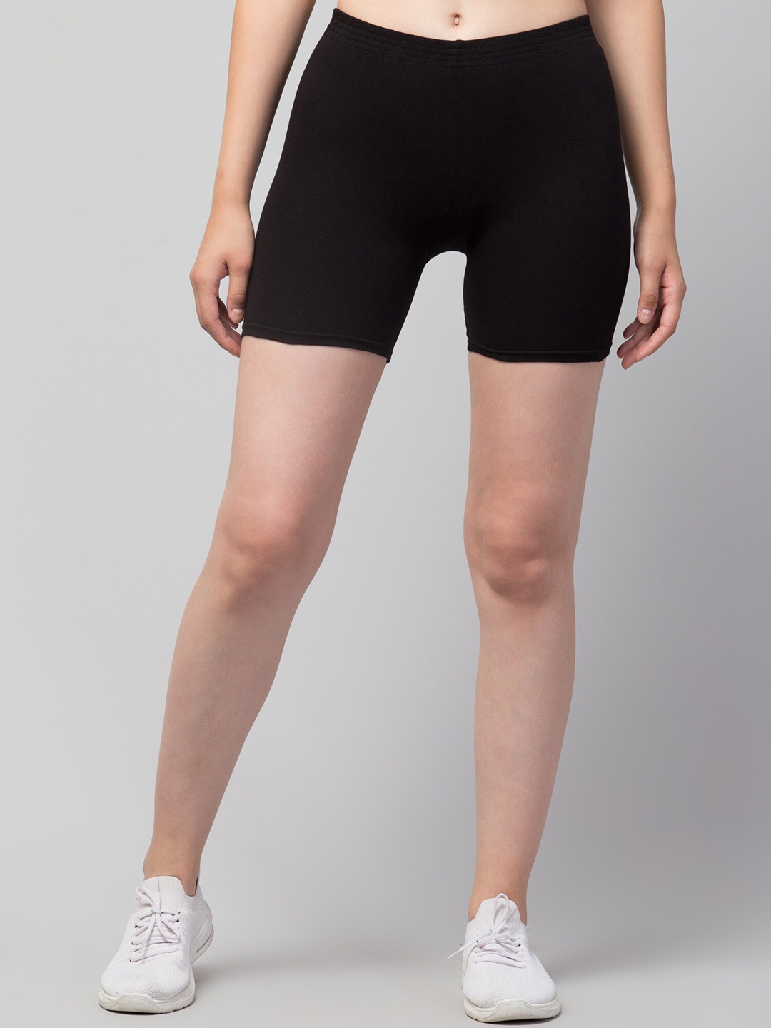 

Apraa & Parma Women Skinny Fit Pure Cotton Sports Shorts, Black