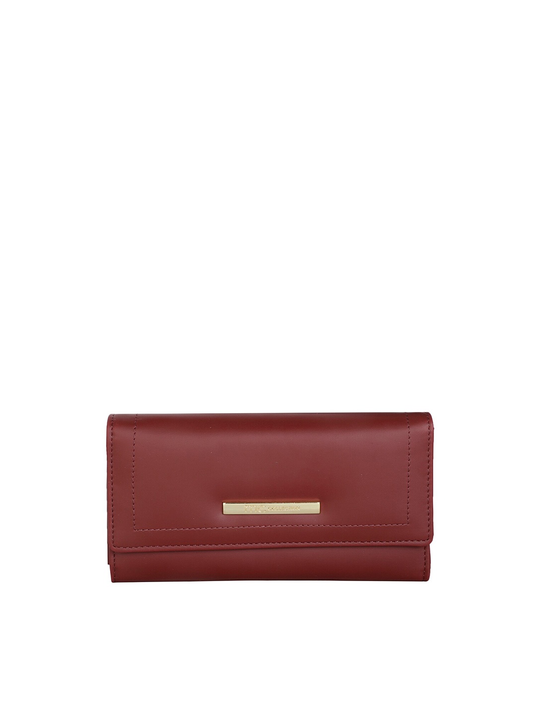 

Marie Claire Red & Gold-Toned Synthetic Envelope Clutch, Maroon