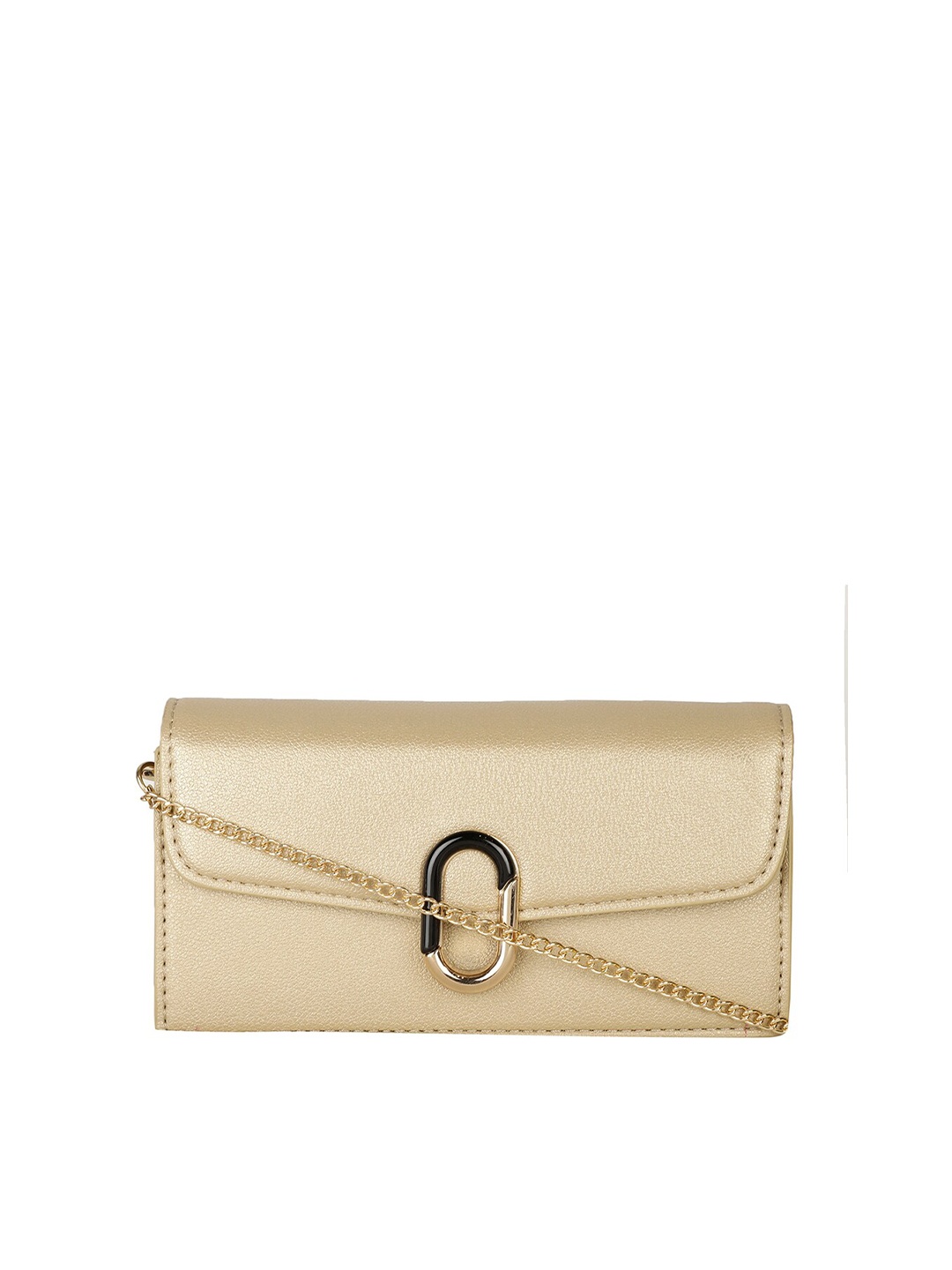 

Marie Claire Beige & Gold-Toned Synthetic Envelope Clutch