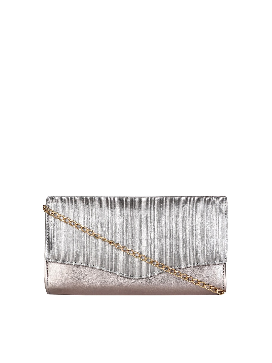 

Marie Claire Peach-Coloured & Grey Synthetic Envelope Clutch With Shoulder Strap