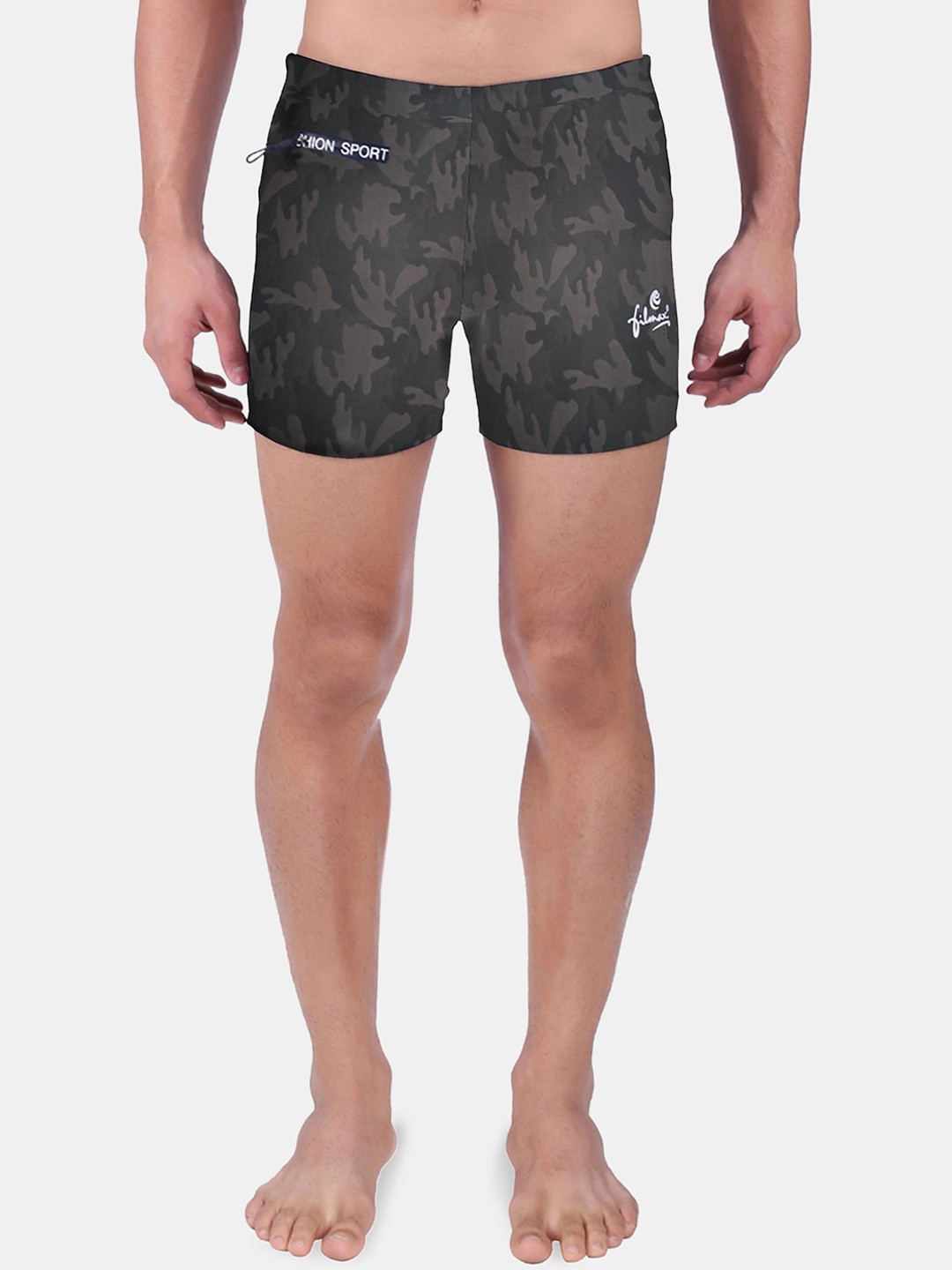 

FILMAX ORIGINALS Men Camouflage Swimming Essential Endurance+ Aquashort Swim Shorts, Grey