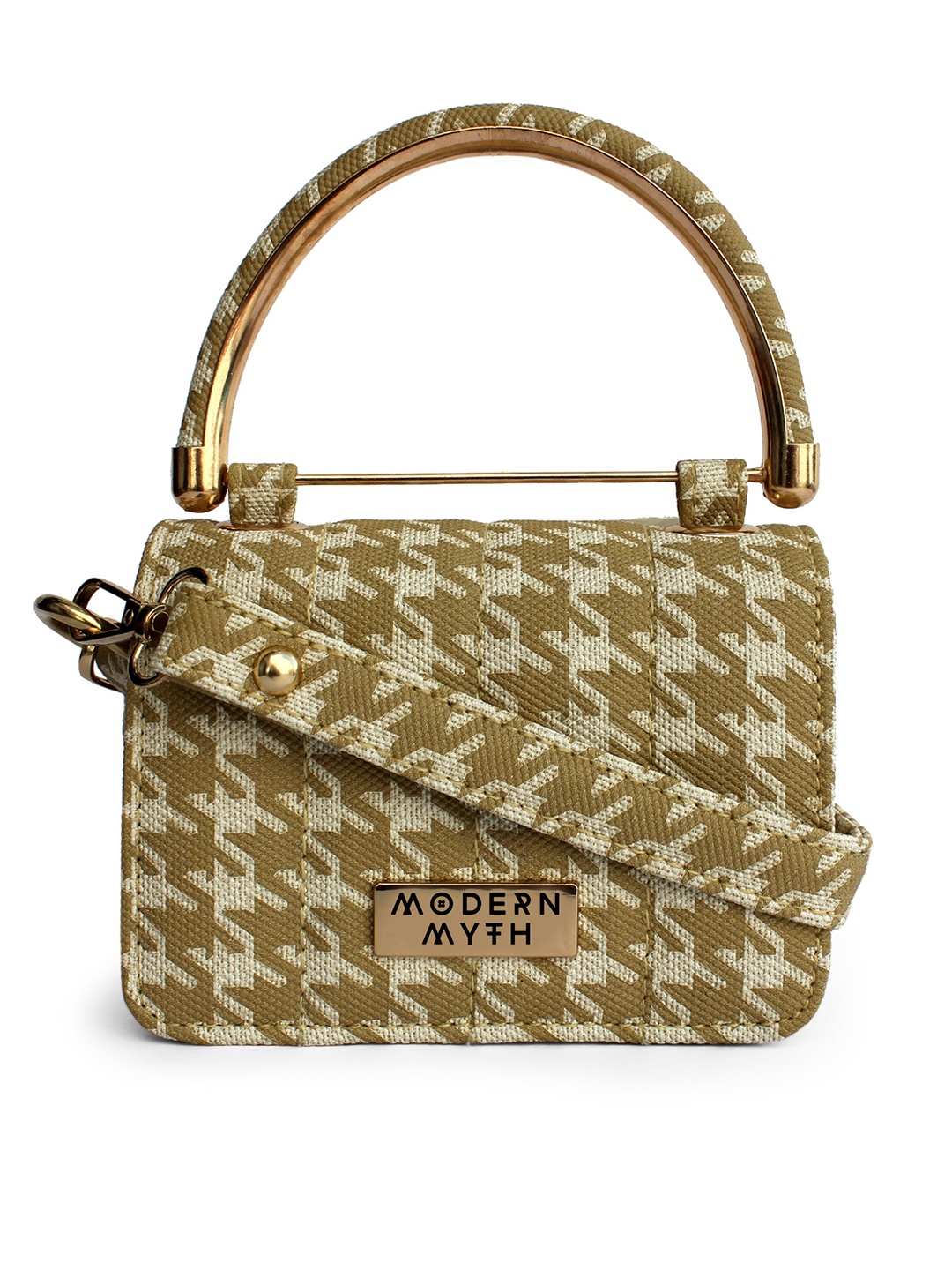 

MODERN MYTH Yellow Structured Shoulder Bag with Tasselled