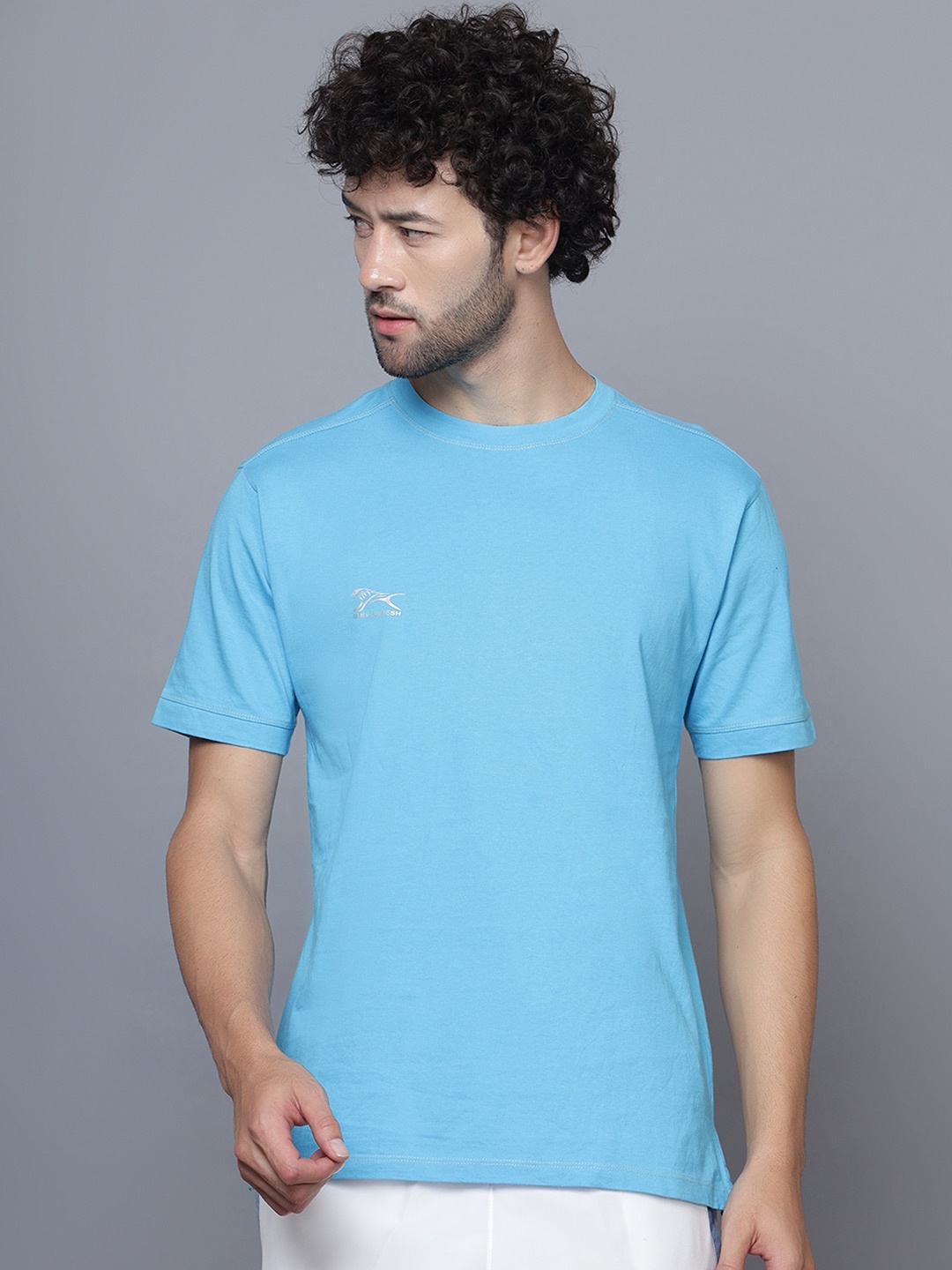 

Shiv Naresh Round Neck 3D Fit Technology Cotton Sports T-Shirt, Blue