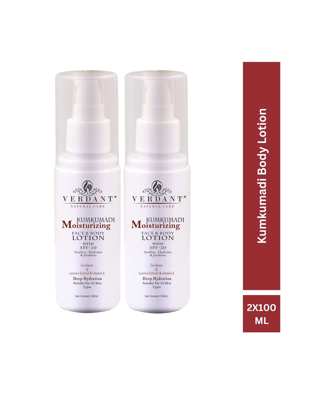 

Verdant Natural Care Set Of 2 SPF 20 Moisturising Kumkumadi Body Lotions-100ml Each, Na