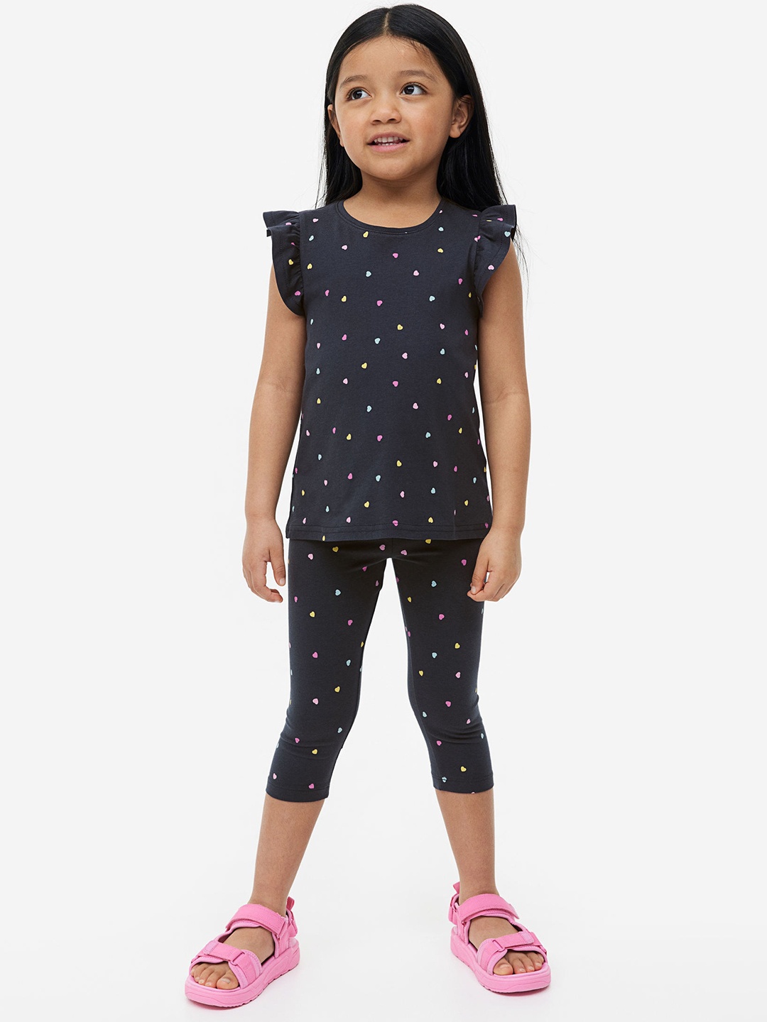 

H&M Girls 3/4-Length Leggings, Grey