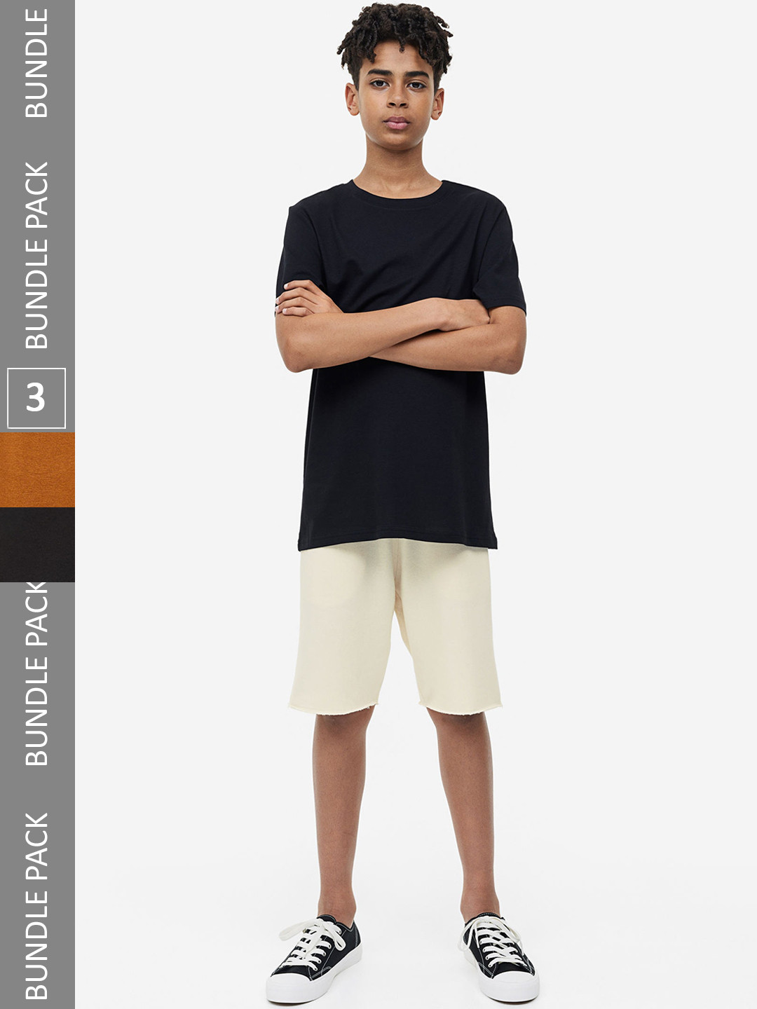 

H&M Boys 3-Pack Shorts, Black