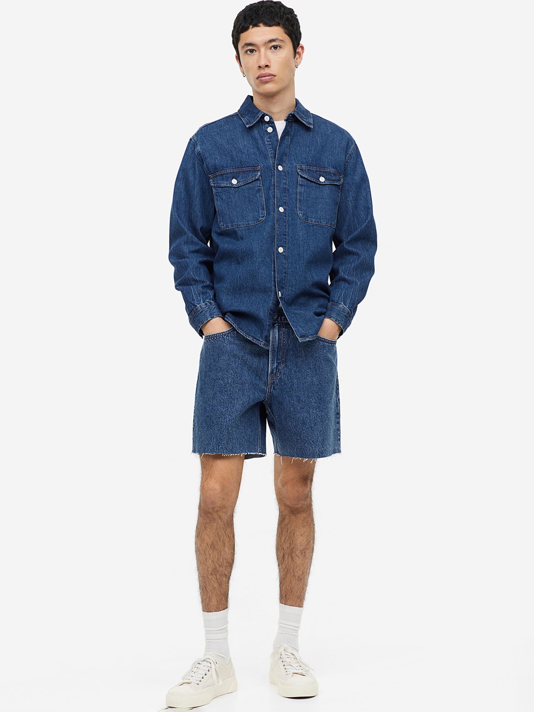 

H&M Men 90's Regular Denim Shorts, Blue