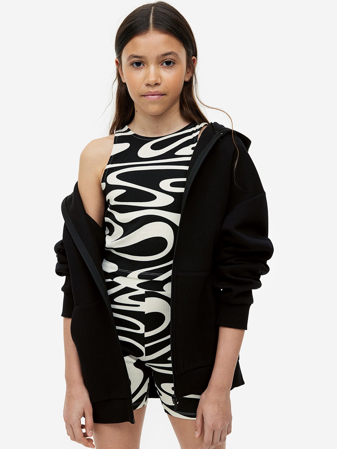 

H&M Girls 2-Piece Ribbed Jersey Set, Black