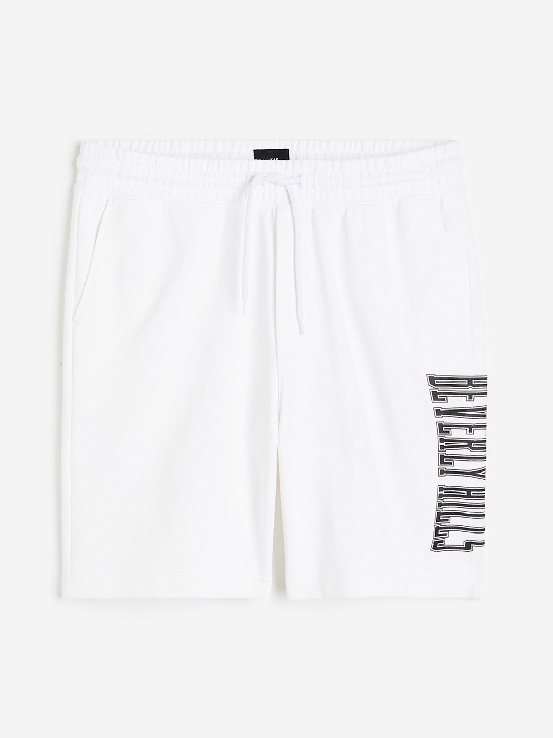 

H&M Men Relaxed Fit Printed Sweatshorts, White