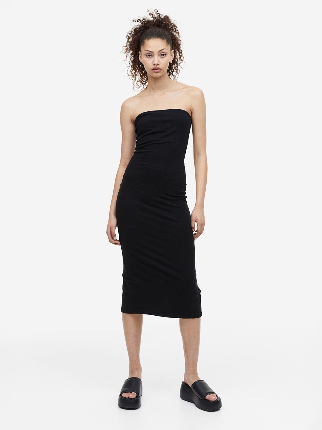 

H&M Jersey Bandeau Dress, Black