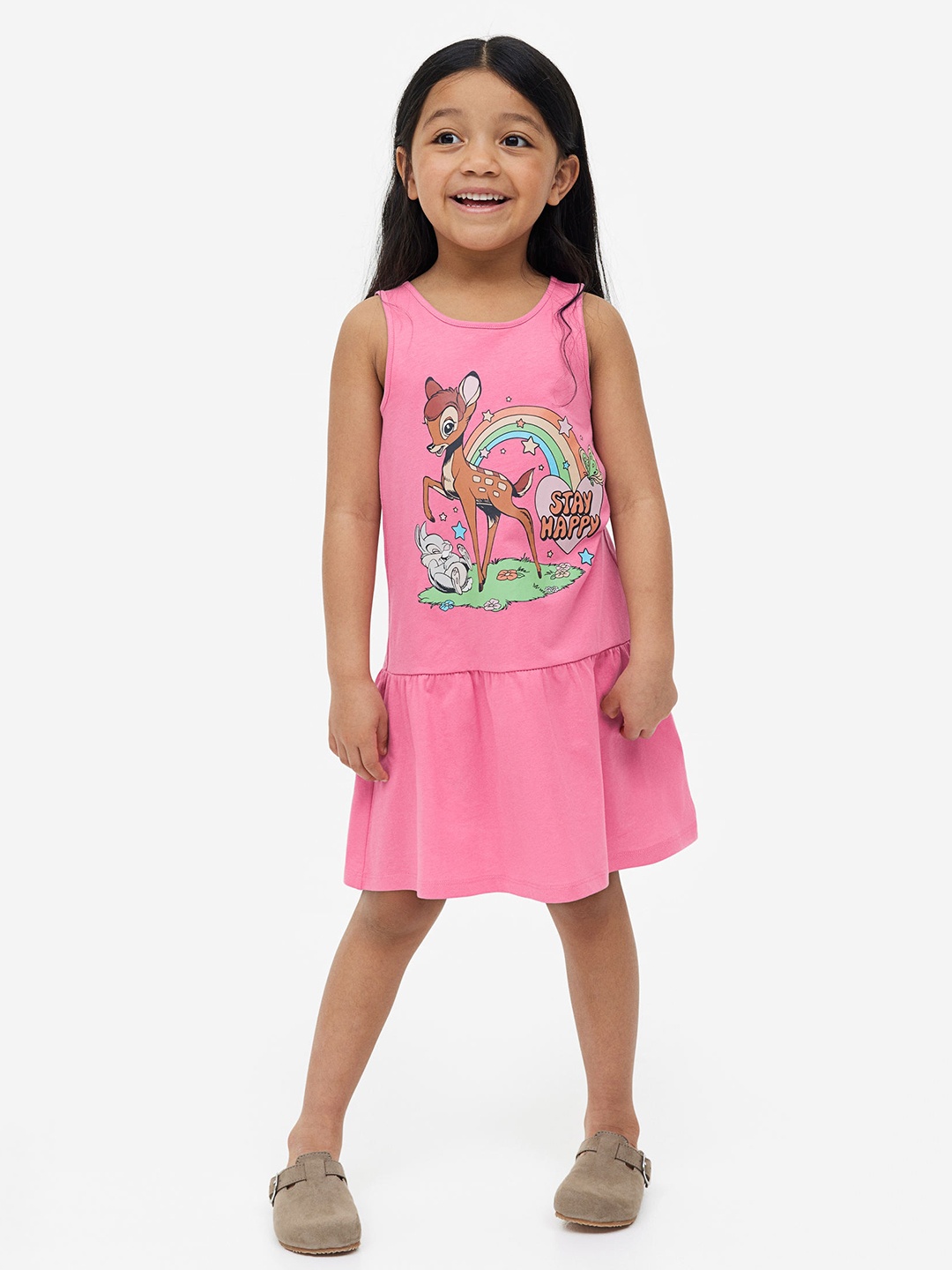 

H&M Girls 2-Pack Printed Cotton Dresses, Pink