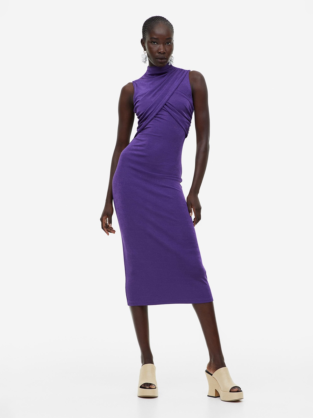 

H&M Draped Bodycon Dress, Purple