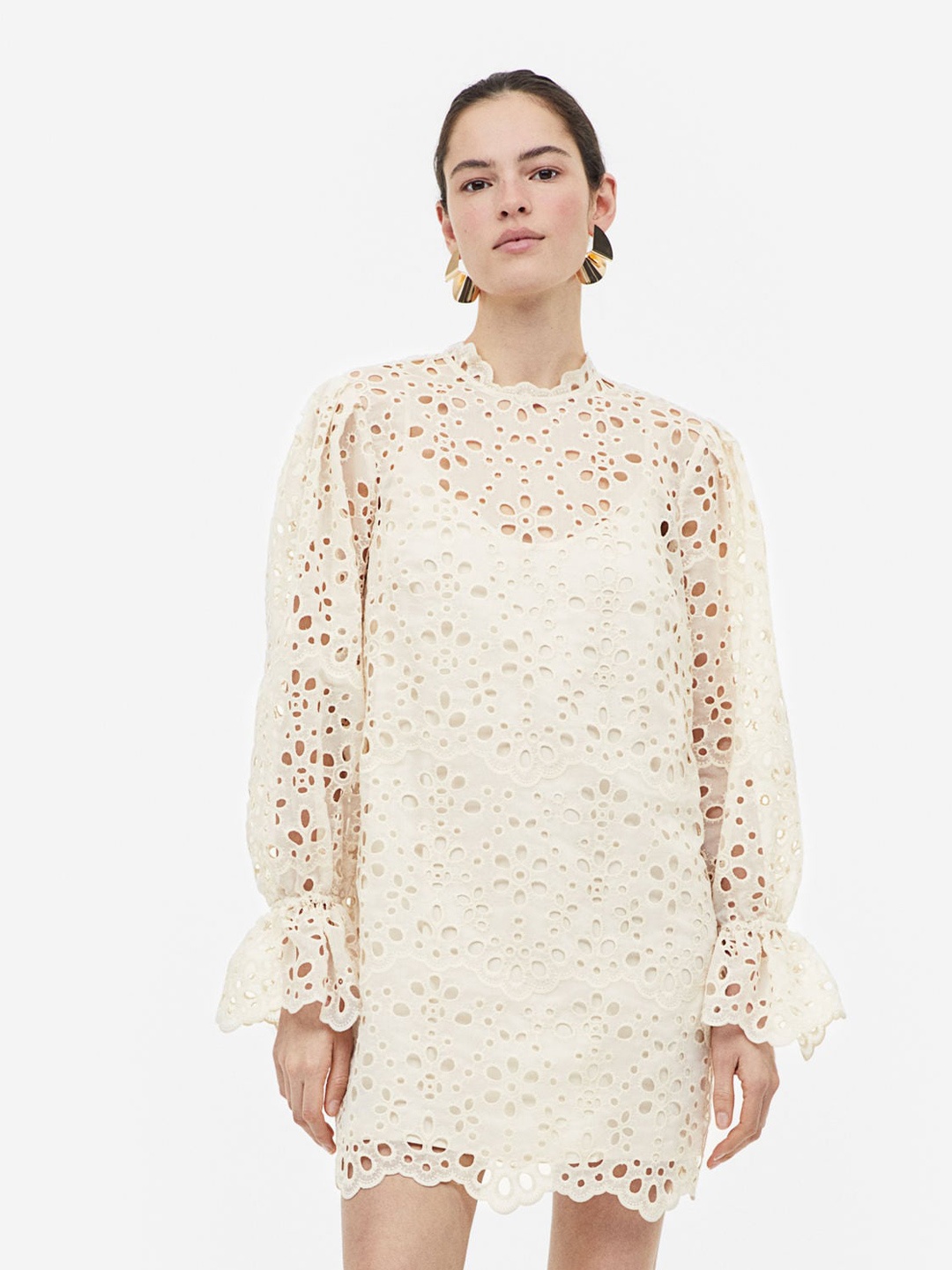 

H&M Broderie Anglaise Dress, Off white