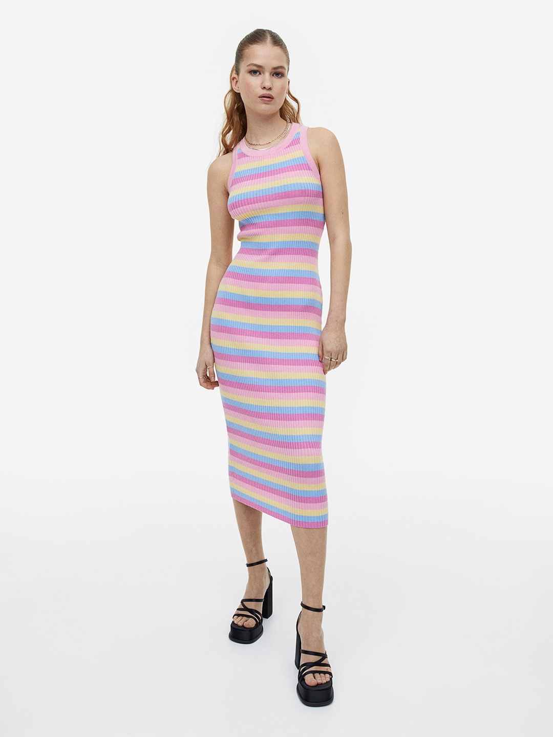 

H&M Women Rib-knit Bodycon Dress, Pink