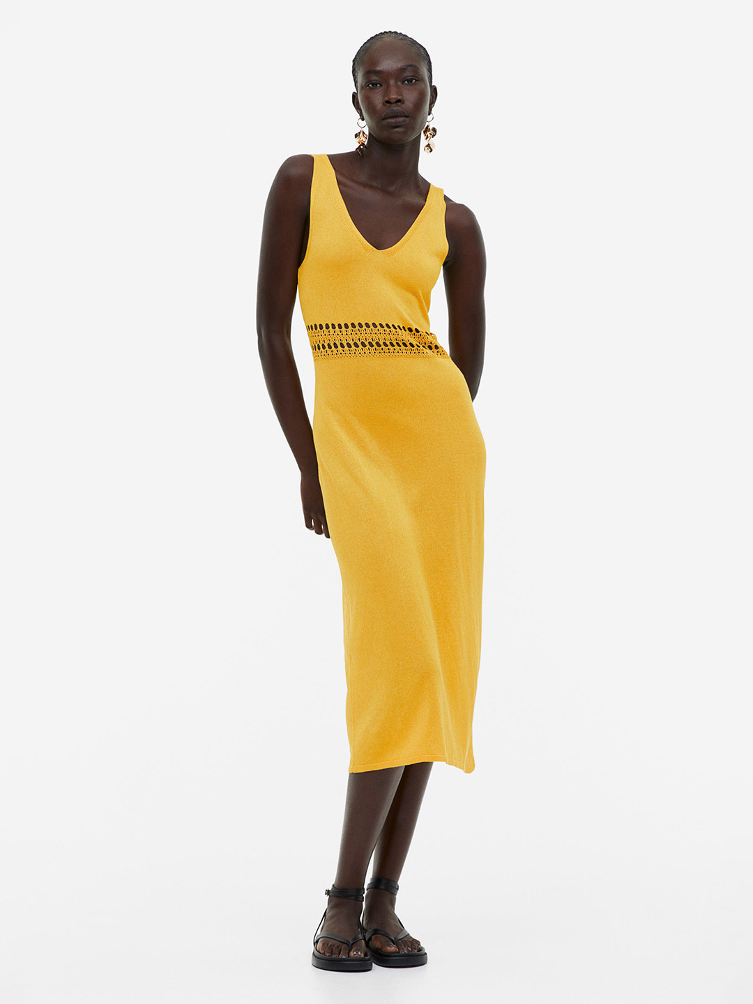 

H&M Fine-Knit Dress, Yellow