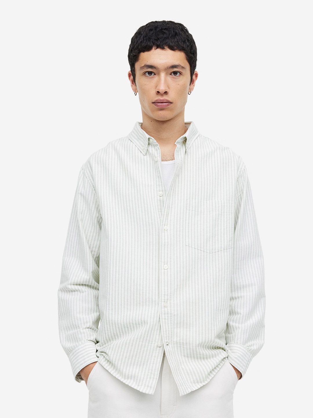 

H&M Men Regular Fit Oxford Shirt, Sea green