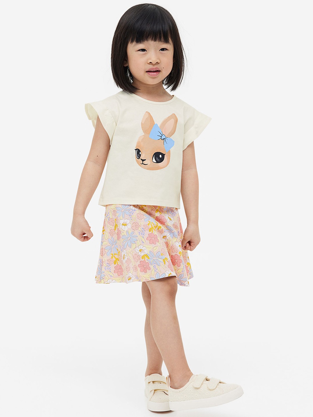 

H&M Girls 2-Piece Top and Skorts Set, Pink
