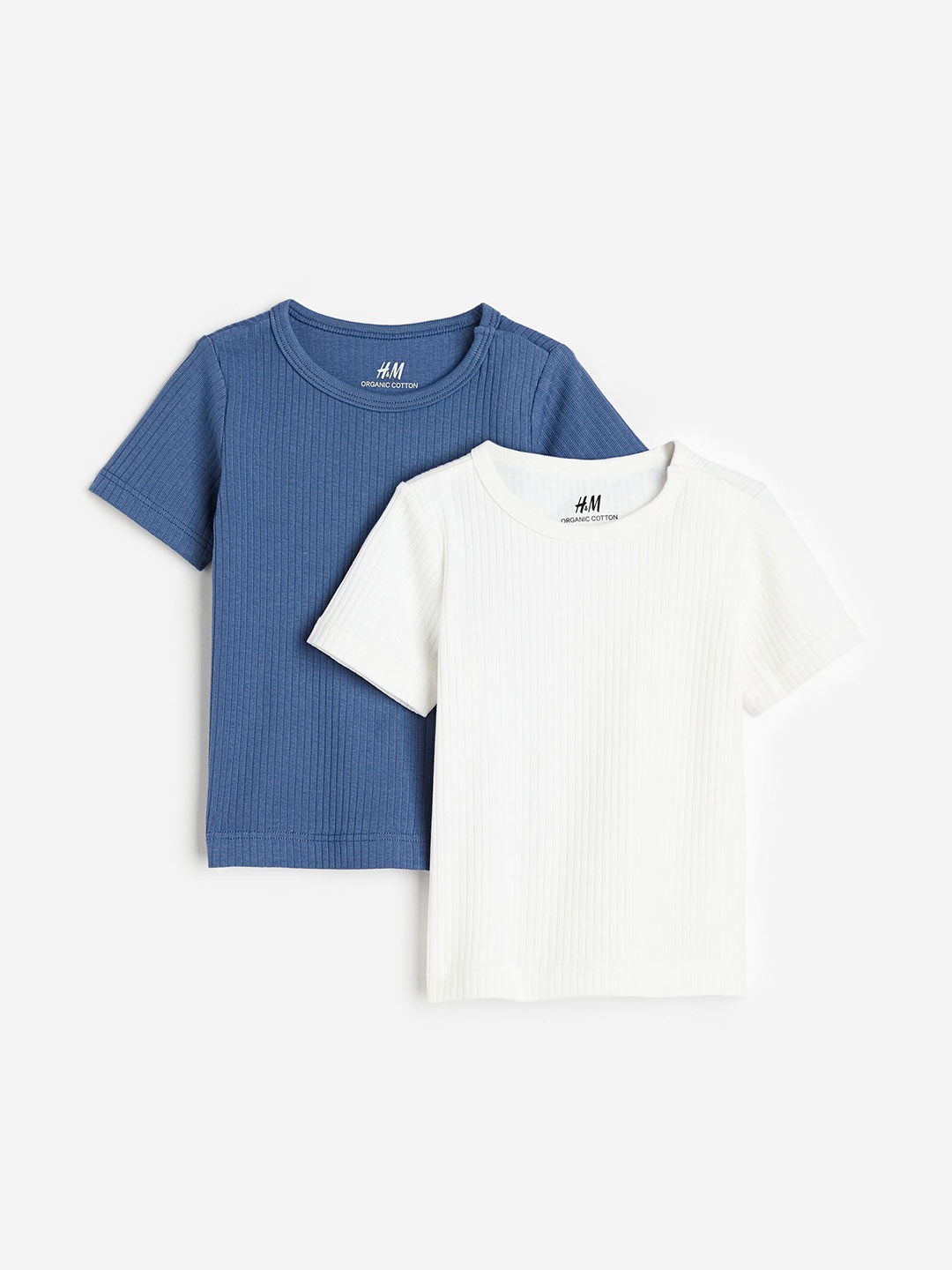 

H&M Boys 2-Pack Ribbed T-shirts, Blue