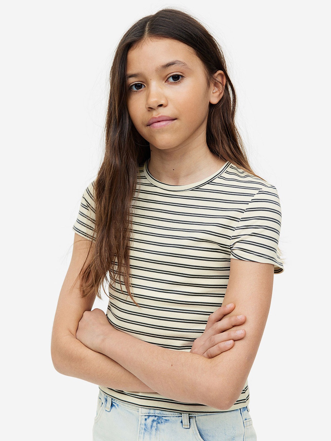 

H&M Girls Printed T-Shirt, Beige