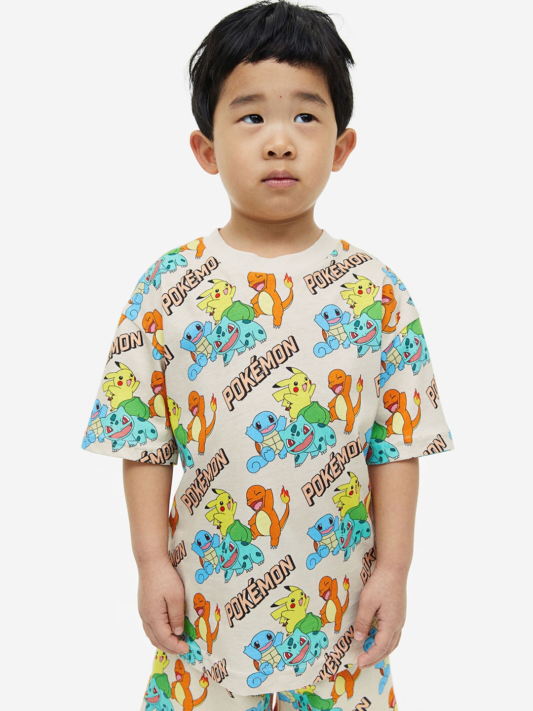

H&M Boys 2-pack Pokemon T-shirts, Beige