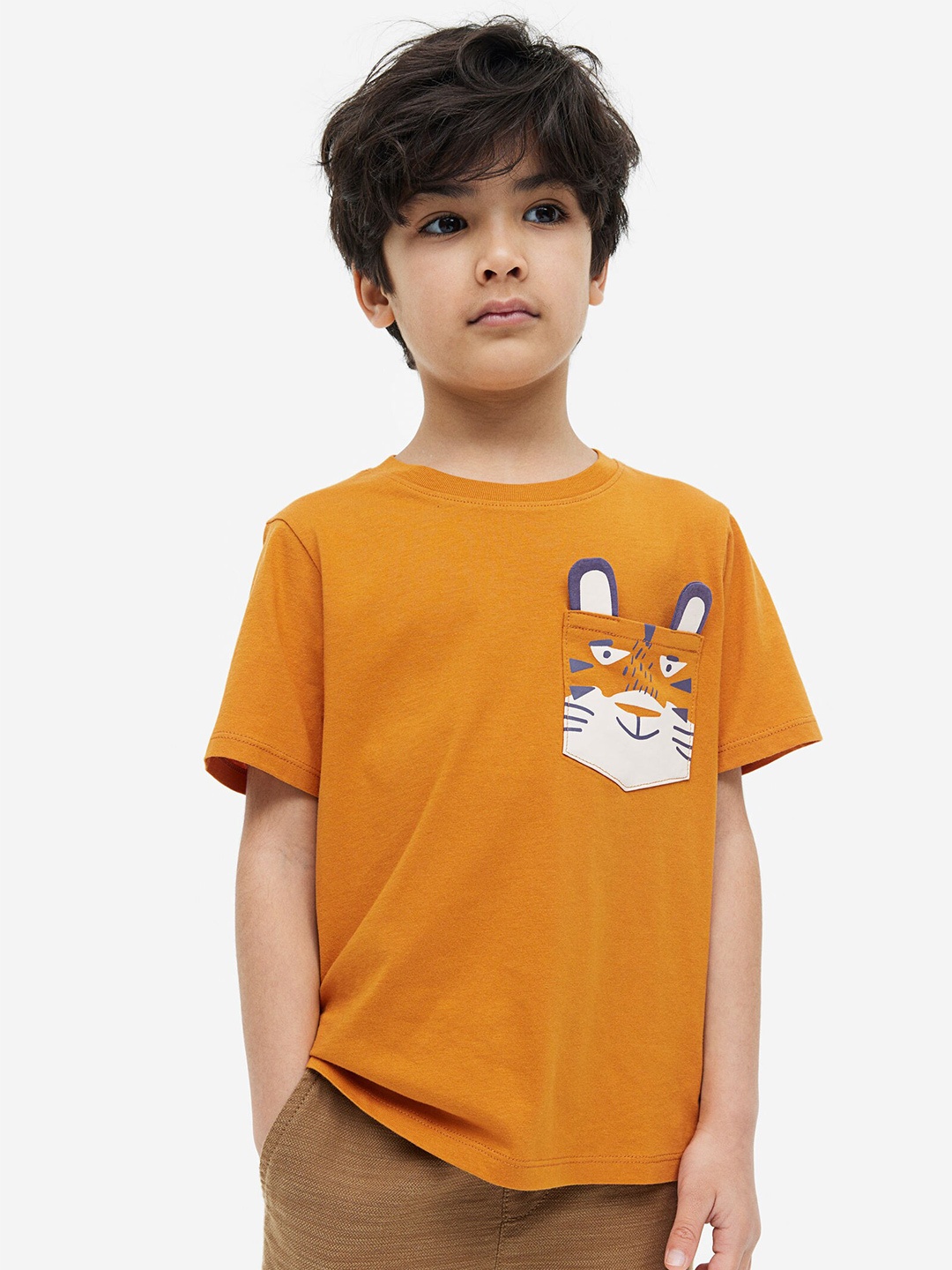 

H&M Boys 2-Pack Interactive Detail T-Shirt, Brown