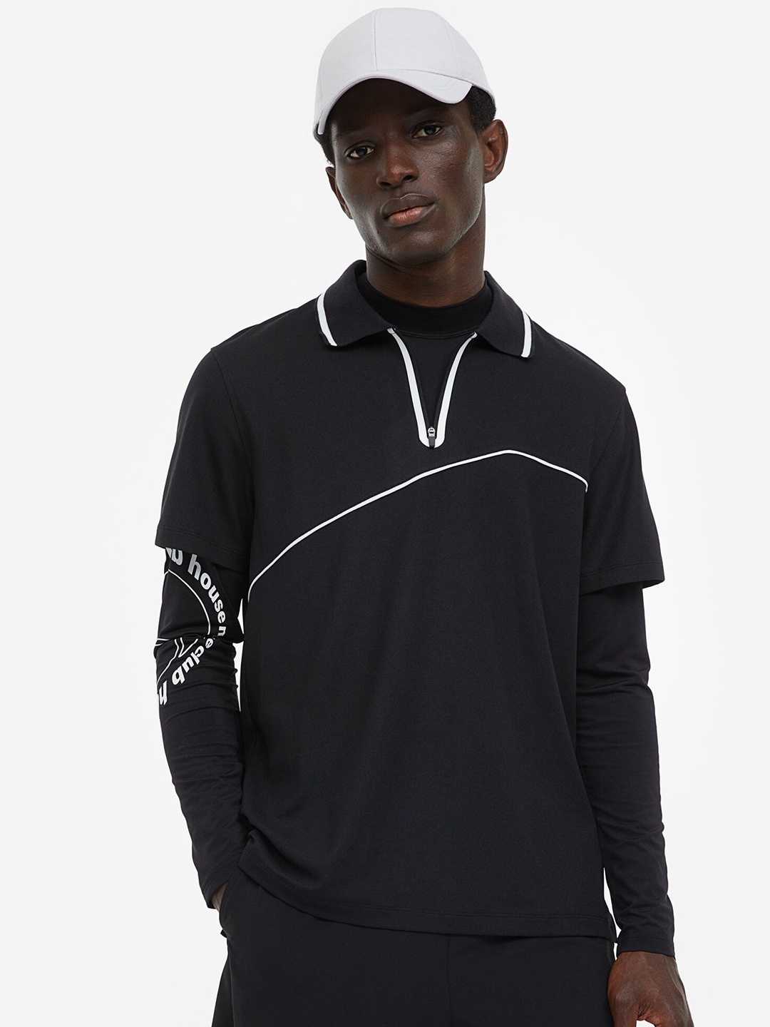 

H&M Men DryMove Tennis Shirt, Black