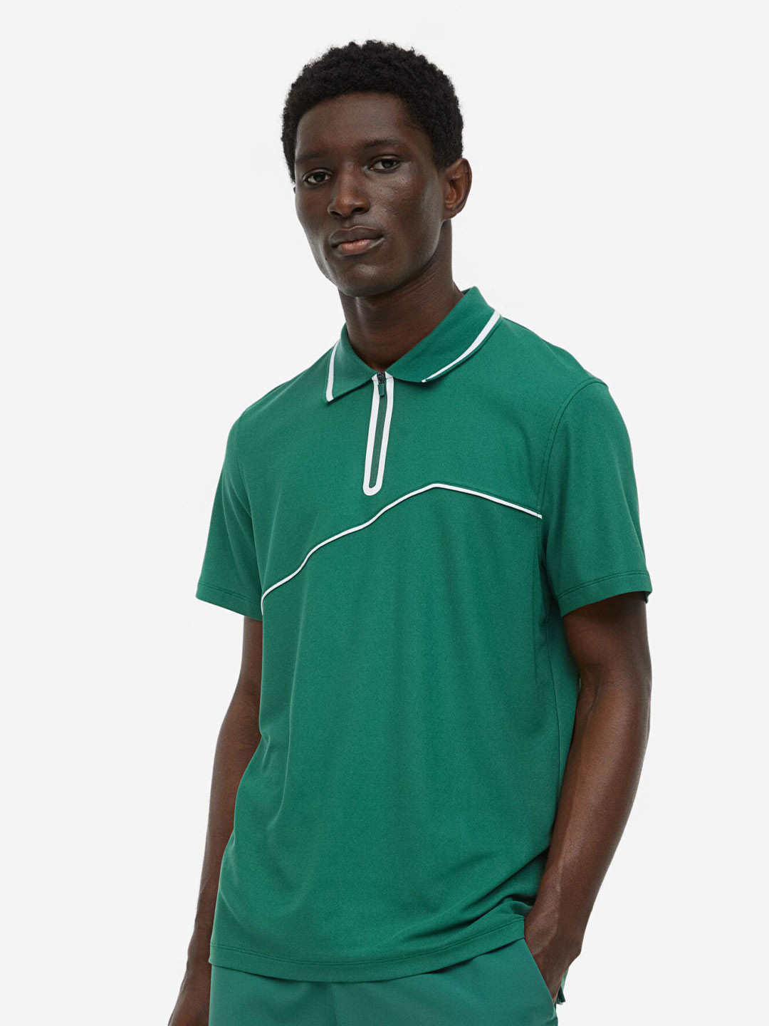 

H&M Men DryMove Tennis Shirt, Green